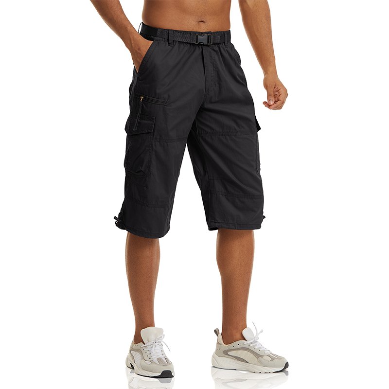Men's Running Shorts Drawstring Capri Pants - TACVASEN