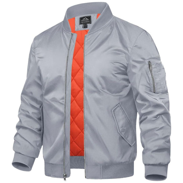 Men's Bomber Jacket Windbreaker Thermal Warm Winter Padded Coats