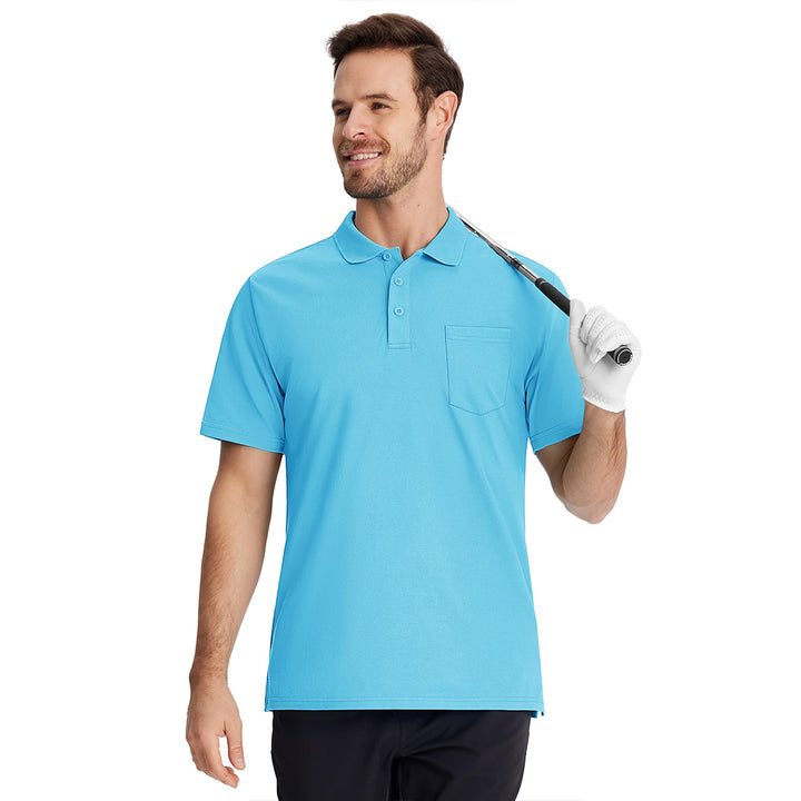 Men's Moisture Wicking Golf Polo Shirts with Pocket - Men's Polo Shirts