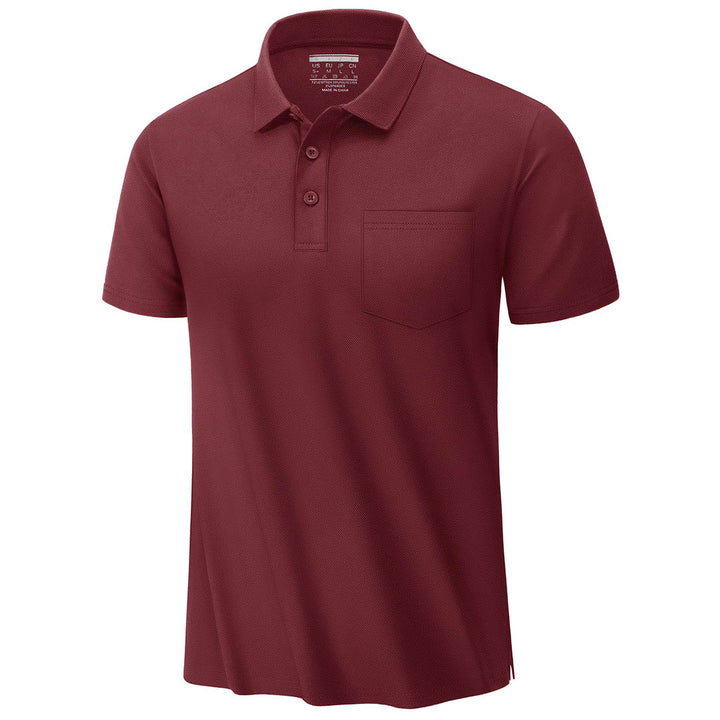 Men's Moisture Wicking Golf Polo Shirts with Pocket - Men's Polo Shirts