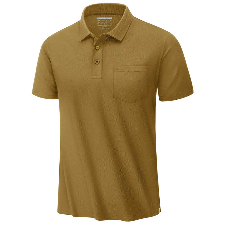 Men's Moisture Wicking Golf Polo Shirts with Pocket - Men's Polo Shirts