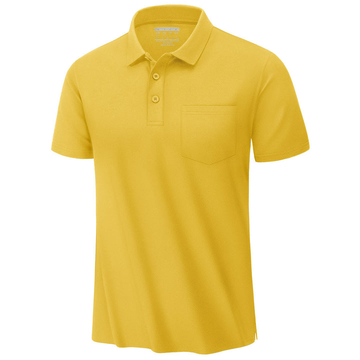 Men's Moisture Wicking Golf Polo Shirts with Pocket - Men's Polo Shirts