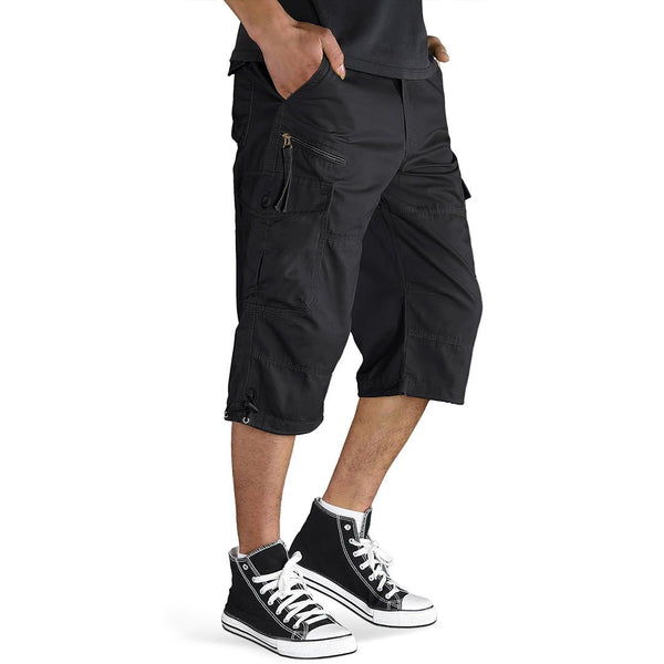 Men's 3/4 Long with 7 Pockets Capri Shorts (No Belt) - Men's Capri Pants
