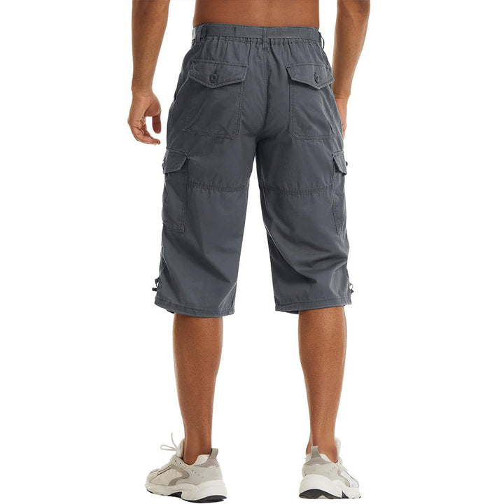 Men's 3/4 Long with 7 Pockets Capri Shorts (No Belt) - Men's Capri Pants