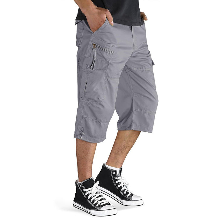 Men's 3/4 Long with 7 Pockets Capri Shorts (No Belt) - Men's Capri Pants