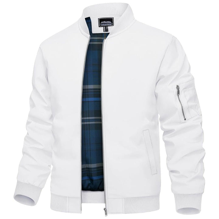 Men's Bomber Jacket Lightweight Windbreaker Plaid Lined - Men's Jackets