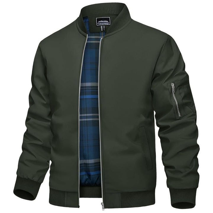 Men's Bomber Jacket Lightweight Windbreaker Plaid Lined - Men's Jackets