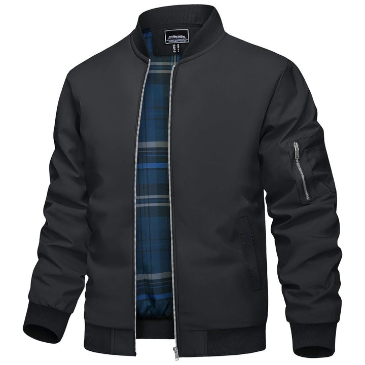 Men's Bomber Jacket Lightweight Windbreaker Plaid Lined - Men's Jackets