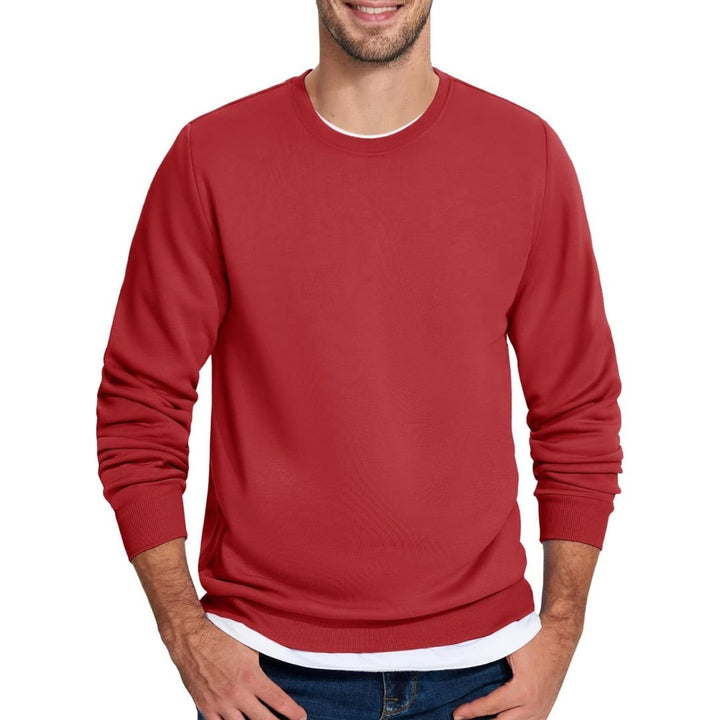 Men's Casual Crewneck Fleece Pullover Sweatshirts - Men's Sweatshirts