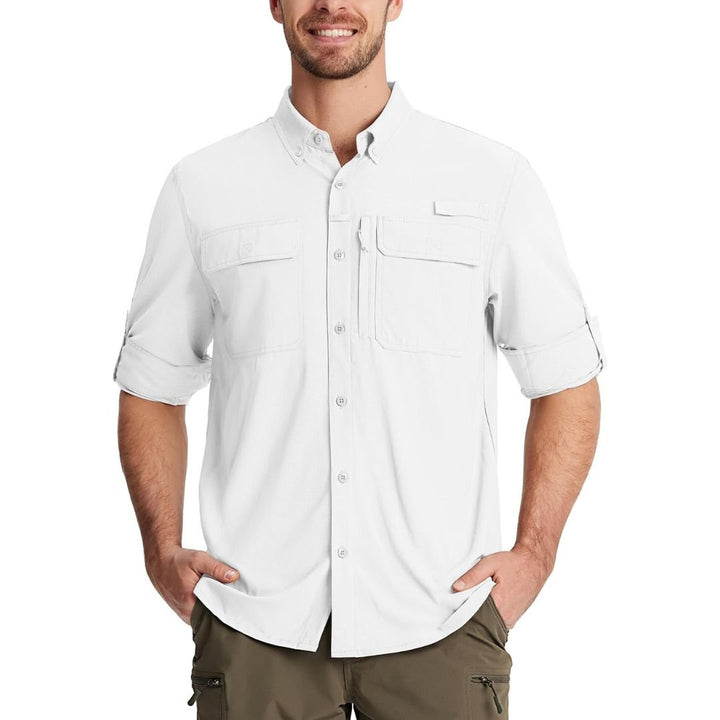 Men's Fishing Shirts UPF50+ Sun Protection Shirts with Zipper Pockets - Men's Hiking Clothing