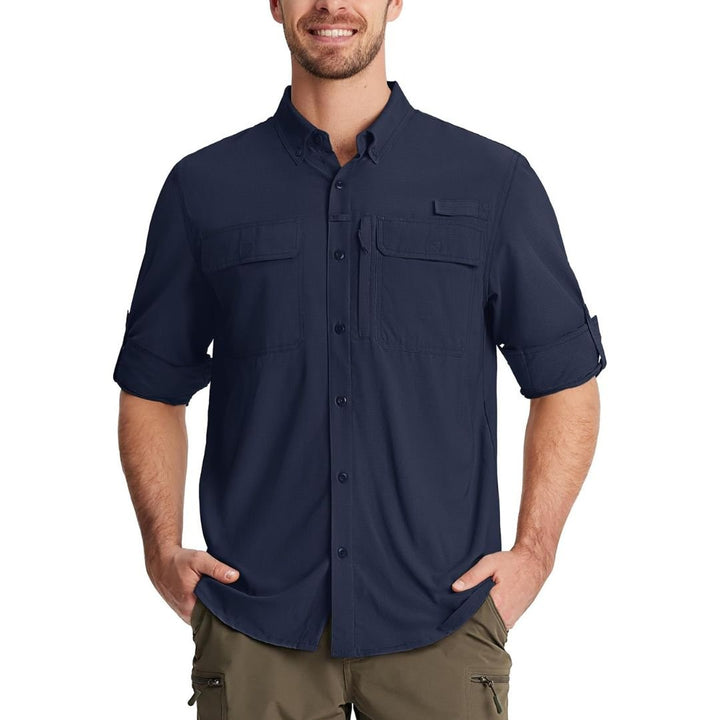 Men's Fishing Shirts UPF50+ Sun Protection Shirts with Zipper Pockets - Men's Hiking Clothing