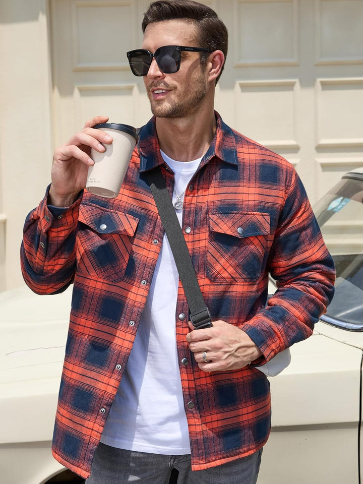 Men's Flannel Shirt Long Sleeve Button Down Jacket - Fall Winter 2022