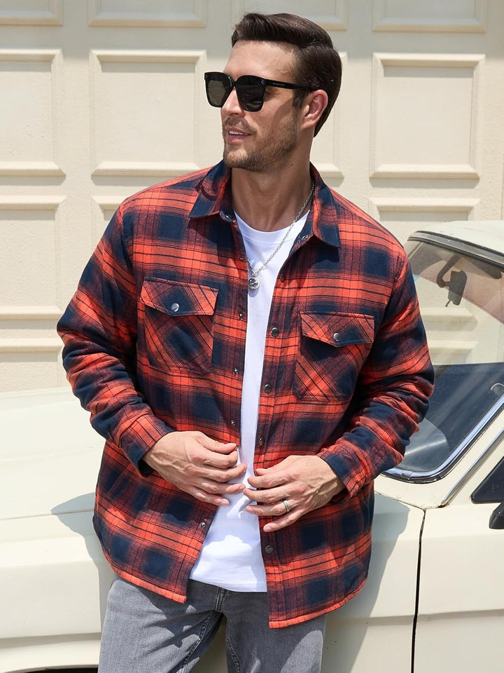 Men's Flannel Shirt Long Sleeve Button Down Jacket - Fall Winter 2022