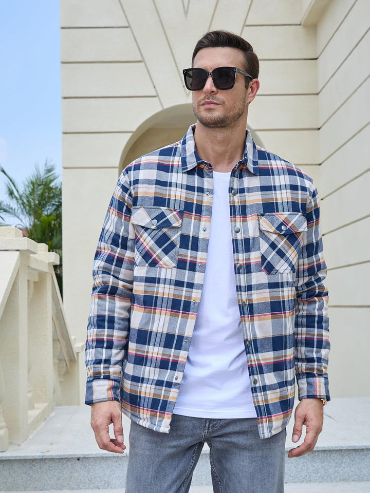 Men's Flannel Shirt Long Sleeve Button Down Jacket - Fall Winter 2022