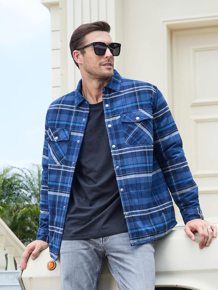 Men's Flannel Shirt Long Sleeve Button Down Jacket - Fall Winter 2022