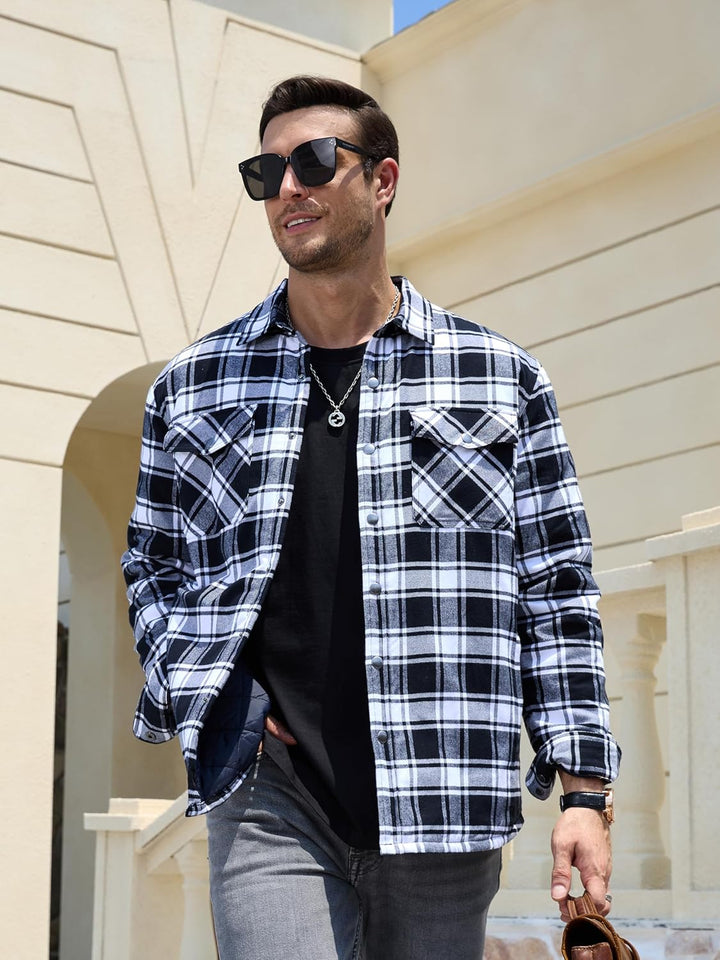 Men's Flannel Shirt Long Sleeve Button Down Jacket - Fall Winter 2022