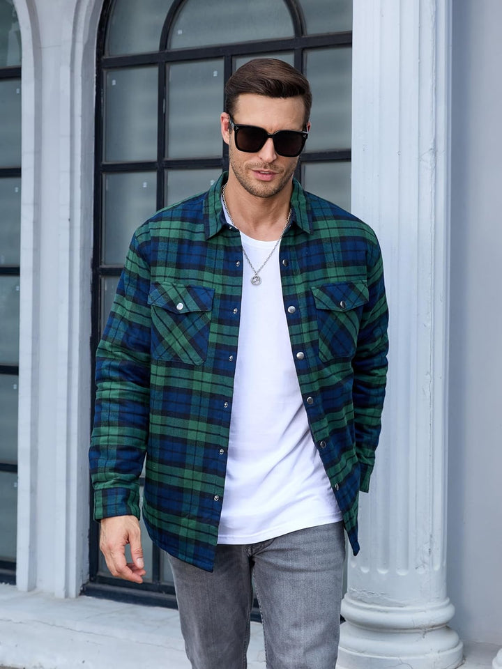 Men's Flannel Shirt Long Sleeve Button Down Jacket - Fall Winter 2022