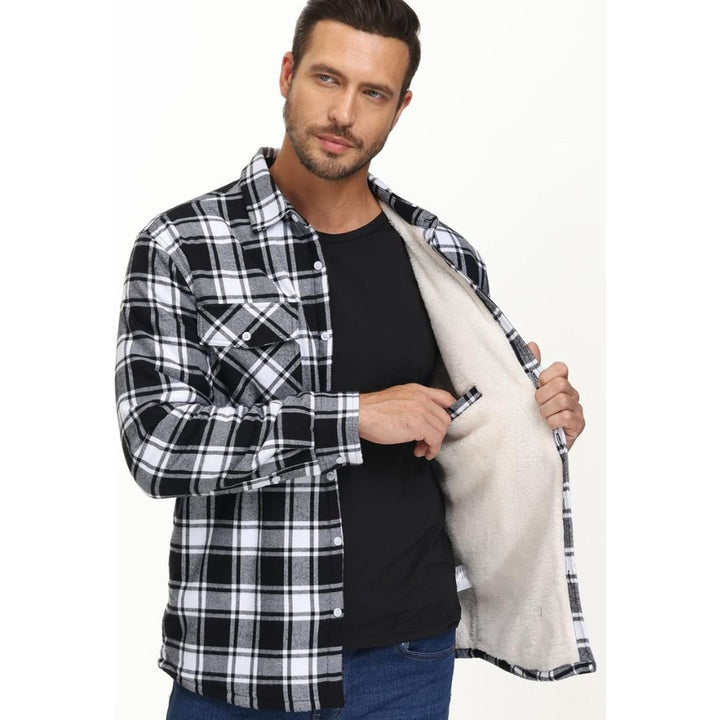 Men's Fleece Jackets Flannel Work Shirt Casual Button Down Coat - Fall Winter 2022