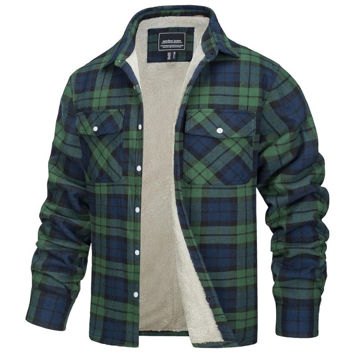 Men's Fleece Jackets Flannel Work Shirt Casual Button Down Coat - Fall Winter 2022