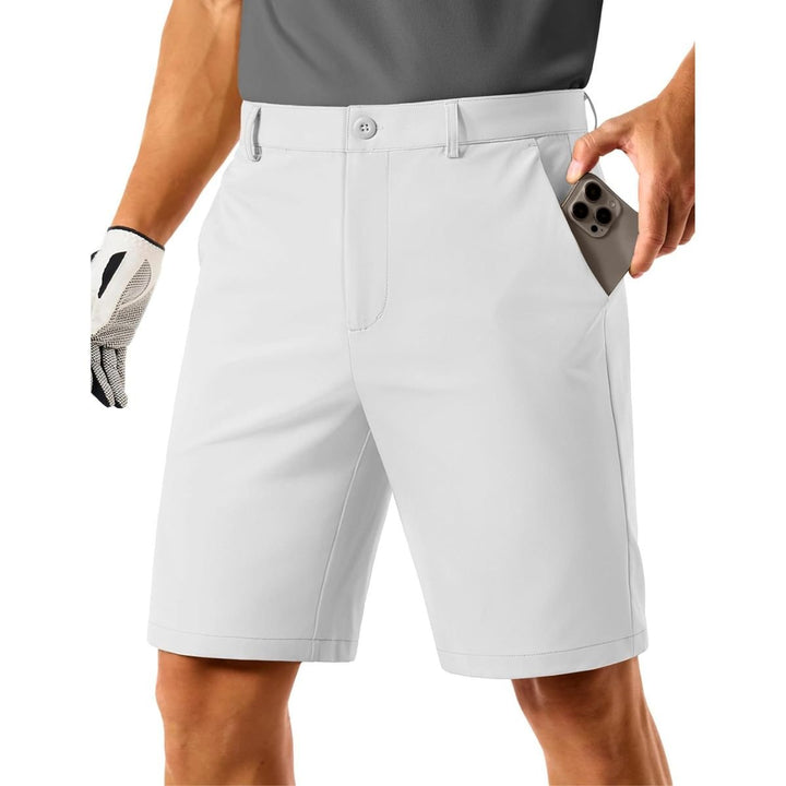 Men's Golf Quick Dry Casual Flat Front Shorts with 4 Pockets - 