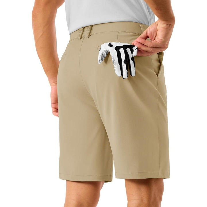 Men's Golf Quick Dry Casual Flat Front Shorts with 4 Pockets - 