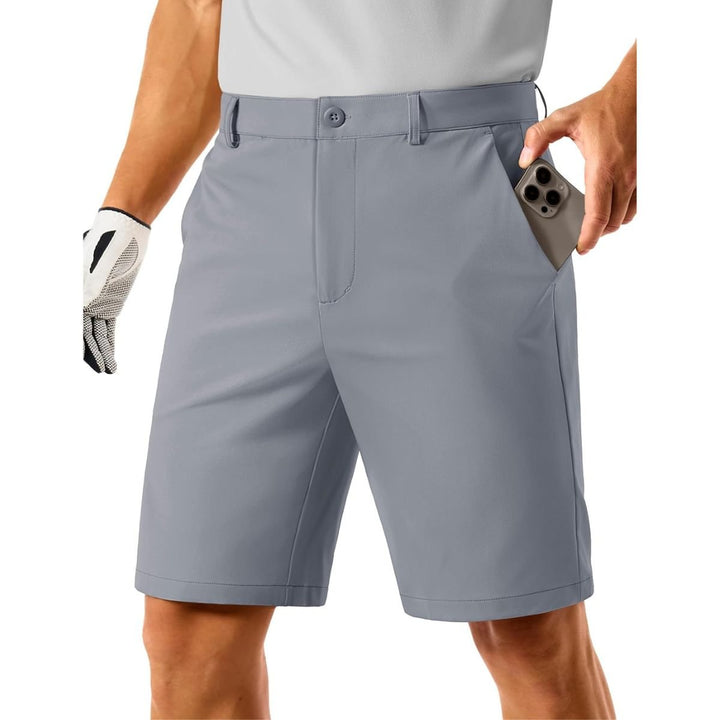 Men's Golf Quick Dry Casual Flat Front Shorts with 4 Pockets - 