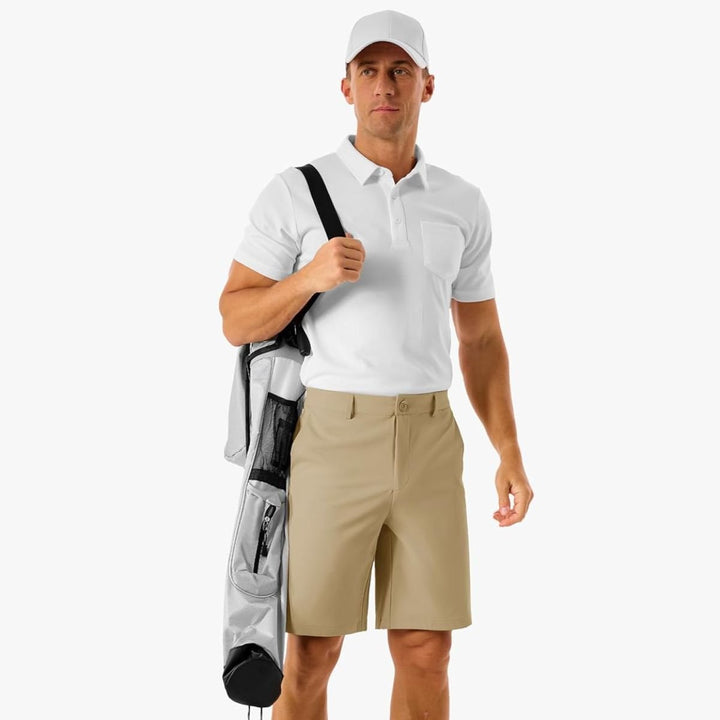 Men's Golf Quick Dry Casual Flat Front Shorts with 4 Pockets - 