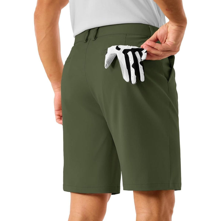 Men's Golf Quick Dry Casual Flat Front Shorts with 4 Pockets - 