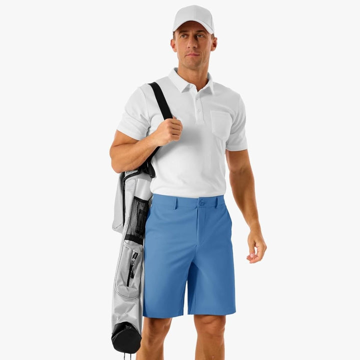 Men's Golf Quick Dry Casual Flat Front Shorts with 4 Pockets - 