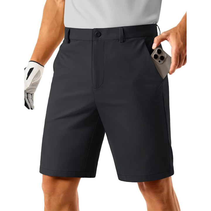 Men's Golf Quick Dry Casual Flat Front Shorts with 4 Pockets - 