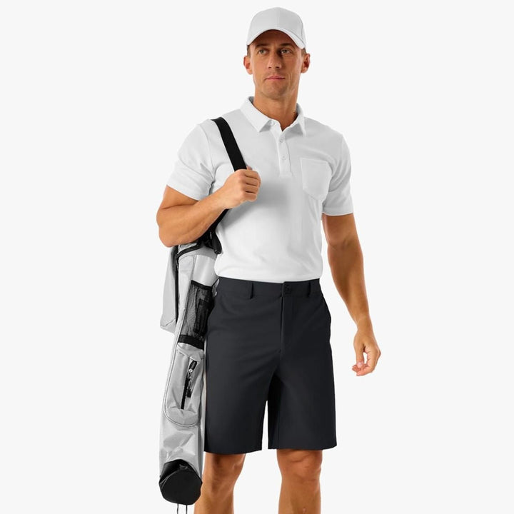 Men's Golf Quick Dry Casual Flat Front Shorts with 4 Pockets - 