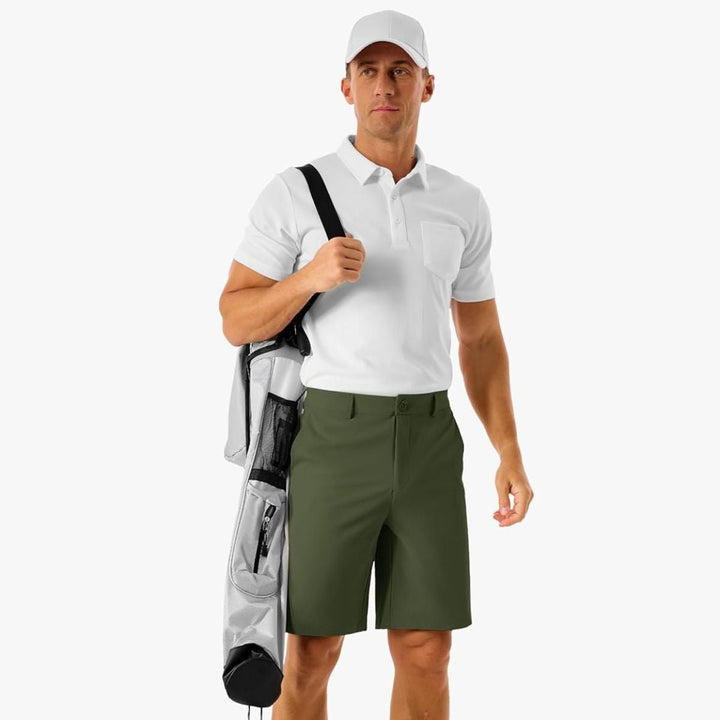 Men's Golf Quick Dry Casual Flat Front Shorts with 4 Pockets - 
