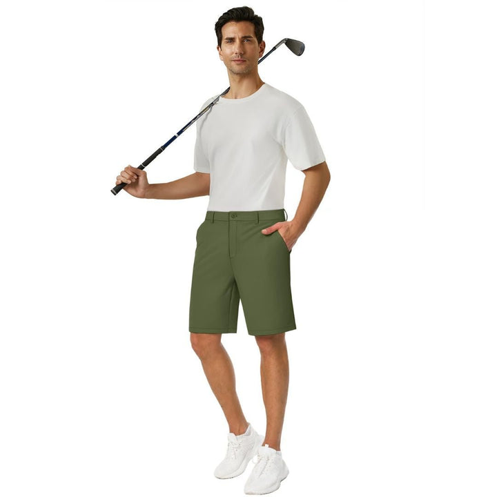 Men's Golf Quick Dry Casual Flat Front Shorts with 4 Pockets - 