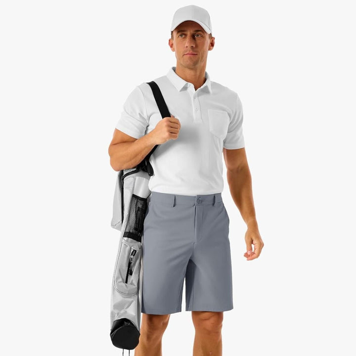 Men's Golf Quick Dry Casual Flat Front Shorts with 4 Pockets - 