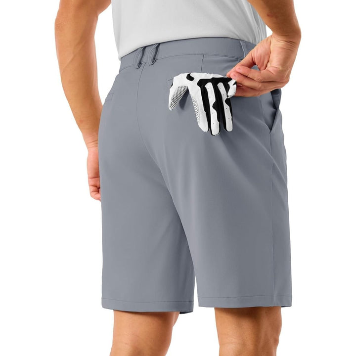 Men's Golf Quick Dry Casual Flat Front Shorts with 4 Pockets - 