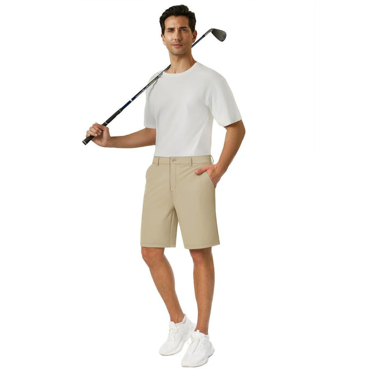 Men's Golf Quick Dry Casual Flat Front Shorts with 4 Pockets - 