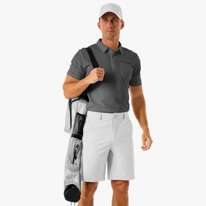 Men's Golf Quick Dry Casual Flat Front Shorts with 4 Pockets - 