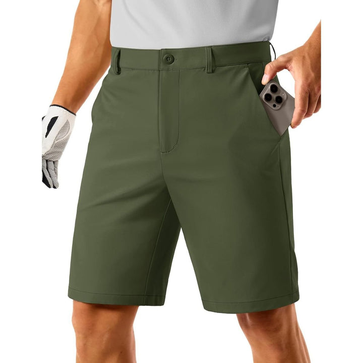 Men's Golf Quick Dry Casual Flat Front Shorts with 4 Pockets - 