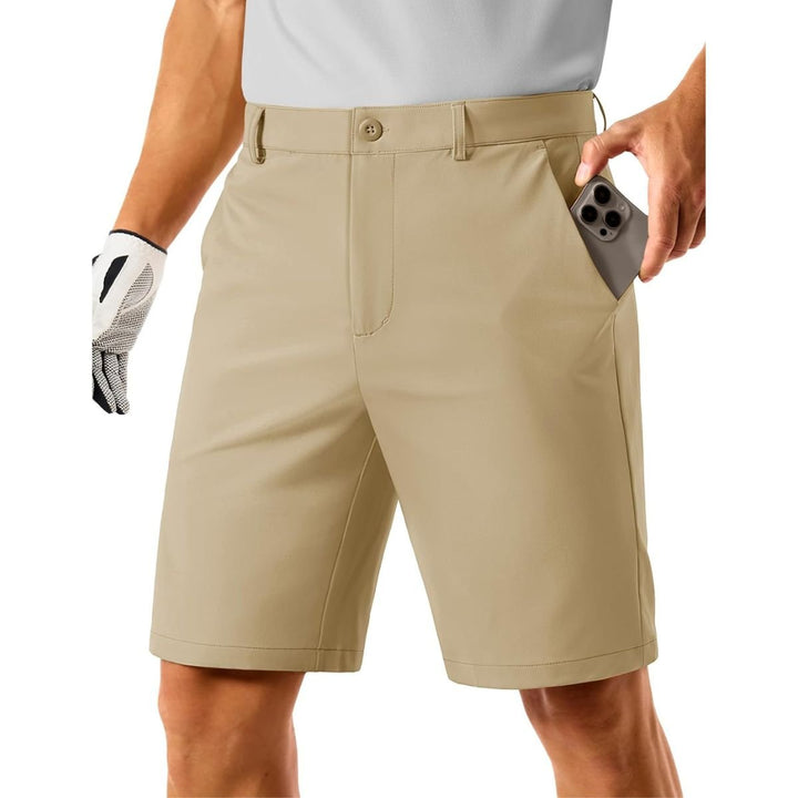 Men's Golf Quick Dry Casual Flat Front Shorts with 4 Pockets - 