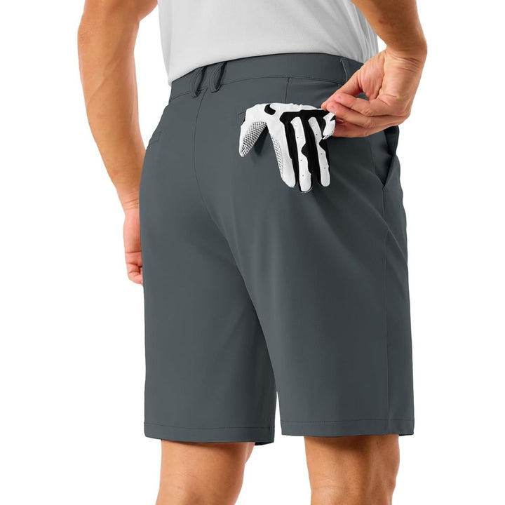 Men's Golf Quick Dry Casual Flat Front Shorts with 4 Pockets - 