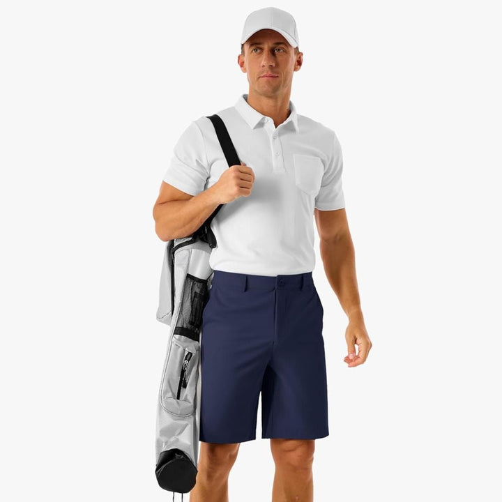 Men's Golf Quick Dry Casual Flat Front Shorts with 4 Pockets - 