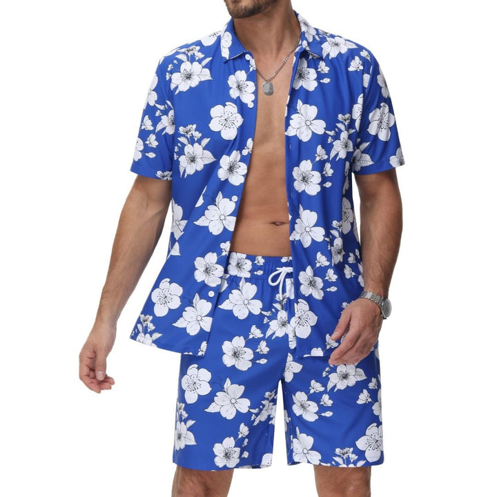 Men's Hawaiian Beach Set 2 - Piece Set Summer Outfit Floral Set - Men's Beach Shorts