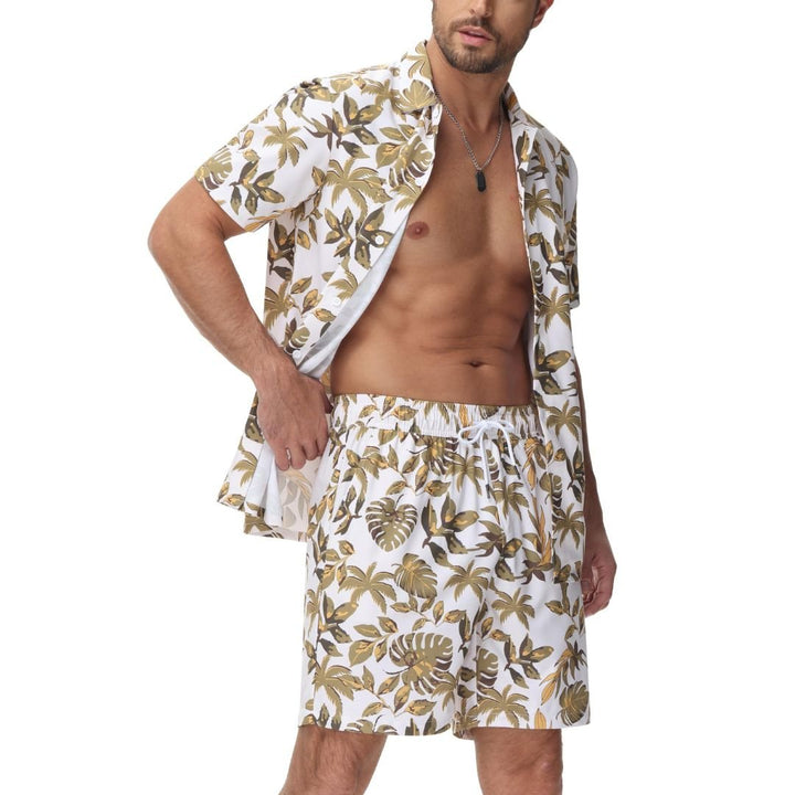 Men's Hawaiian Beach Set 2 - Piece Set Summer Outfit Floral Set - Men's Beach Shorts