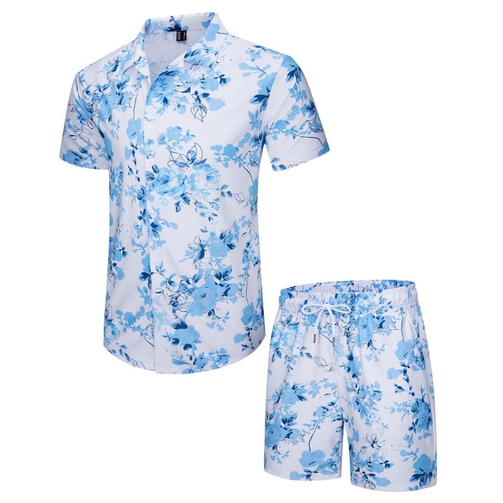 Men's Hawaiian Beach Set 2 - Piece Set Summer Outfit Floral Set - Men's Beach Shorts