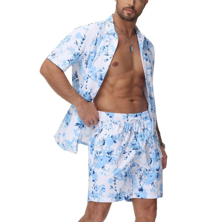 Men's Hawaiian Beach Set 2 - Piece Set Summer Outfit Floral Set - Men's Beach Shorts