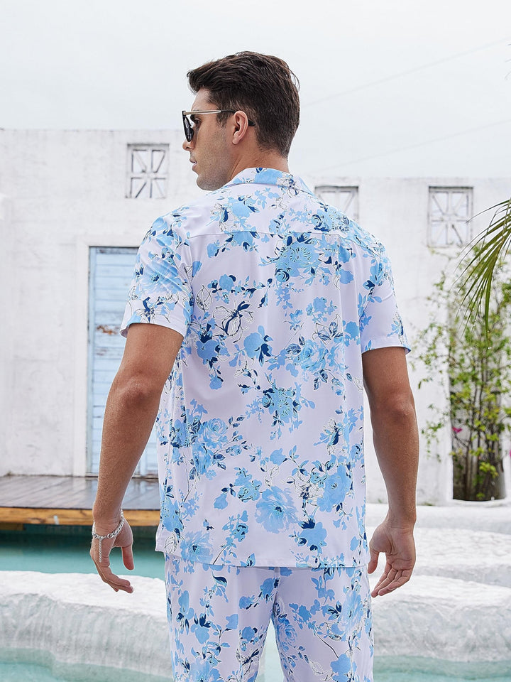 Men's Hawaiian Beach Set 2 - Piece Set Summer Outfit Floral Set - Men's Beach Shorts