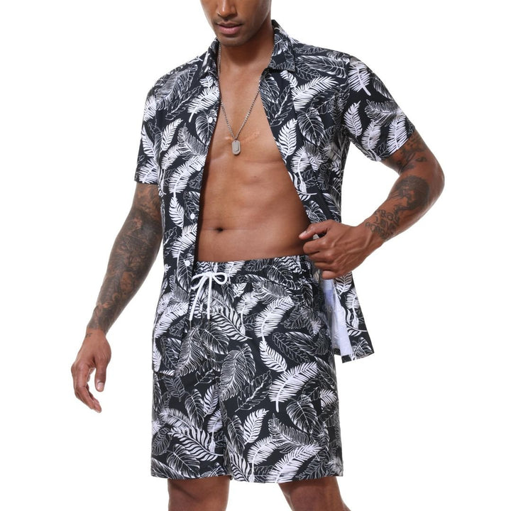 Men's Hawaiian Beach Set 2 - Piece Set Summer Outfit Floral Set - Men's Beach Shorts