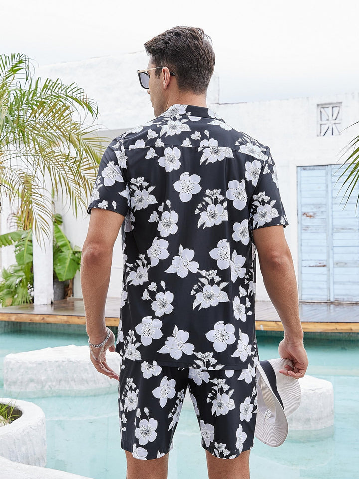 Men's Hawaiian Beach Set 2 - Piece Set Summer Outfit Floral Set - Men's Beach Shorts