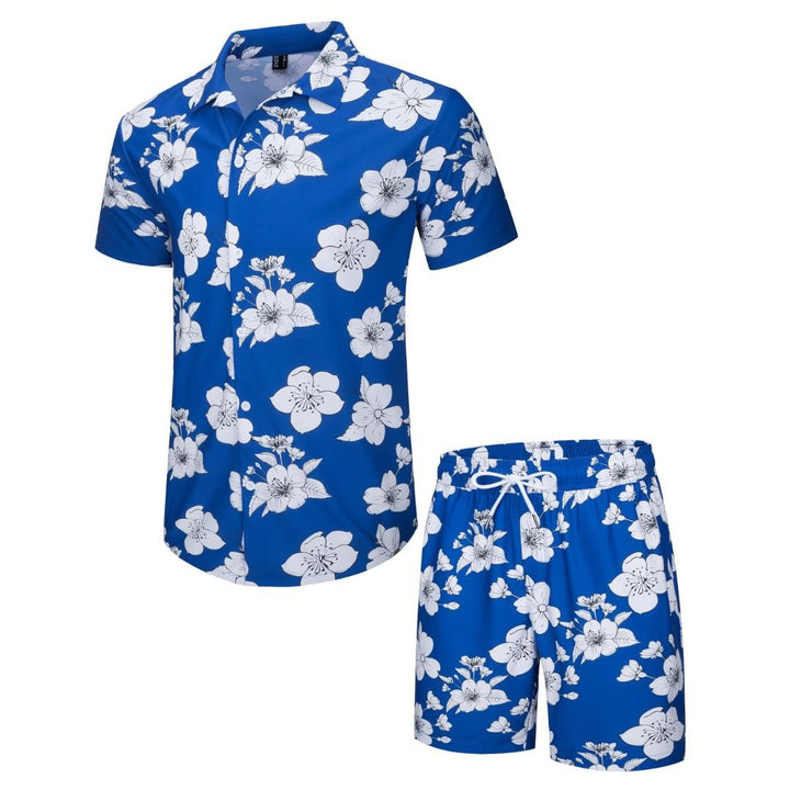 Men's Hawaiian Beach Set 2 - Piece Set Summer Outfit Floral Set - Men's Beach Shorts