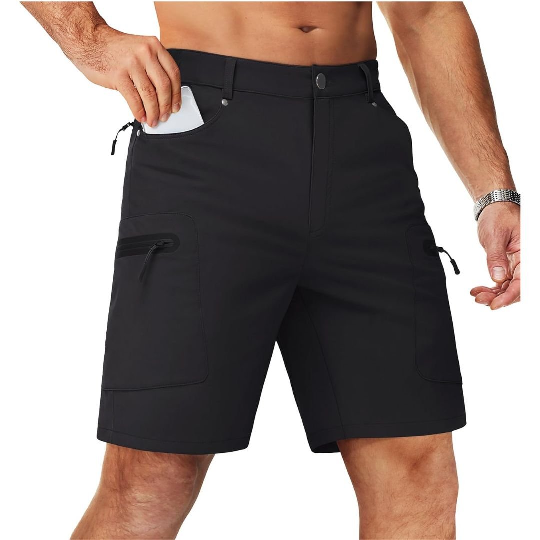 Mens cargo shorts zipper pockets hotsell